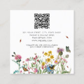 Wildblume QR Code Soziale Medien Quadratische Visitenkarte (Rückseite)