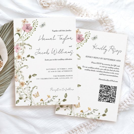 Wildblume QR Code UAWG Wedding Einladung