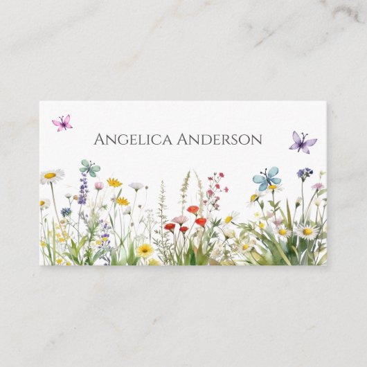 Wildblume QR-Code Visitenkarte (Vorderseite)