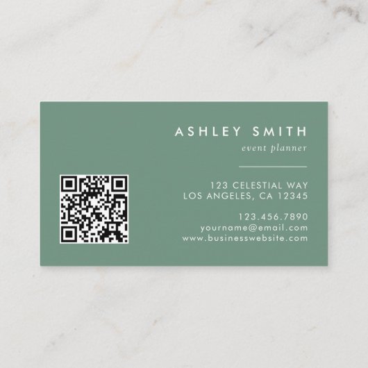 Wildblume QR-Code Visitenkarte (Rückseite)