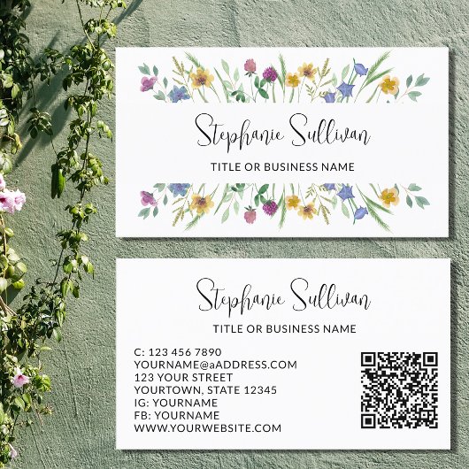 Wildblume QR-Code Visitenkarte