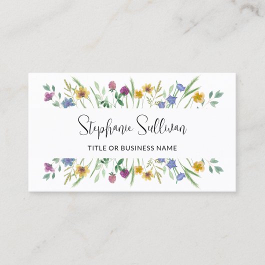 Wildblume QR-Code Visitenkarte (Vorderseite)