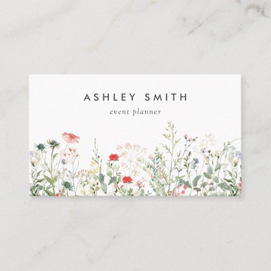 Wildblume-QR-Code Visitenkarte (Vorderseite)