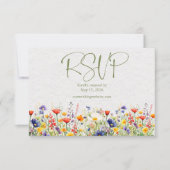 Wildblume QR Code Wedding RSVP Card (Vorderseite)