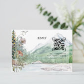 Wildblume | QR Code Wedding RSVP Karte (Stehend Vorderseite)