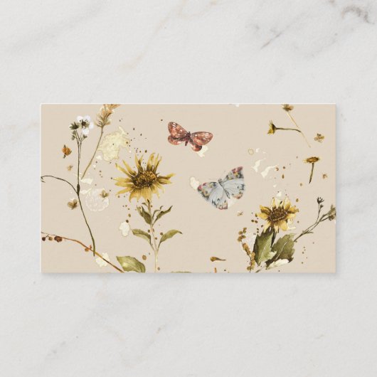 Wildblume QR-Codeprüfung | Angaben zur Hochzeit Begleitkarte (Rückseite)