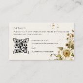 Wildblume QR-Codeprüfung | Angaben zur Hochzeit Begleitkarte (Vorderseite)