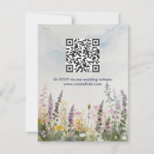Wildblume QR | Rustikal Boho RSVP Karte (Rückseite)