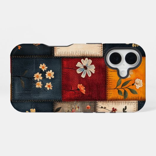 Wildblume Quilt - Kerntelefonfall iPhone 16 Hülle (Rückseite (Horizontal))