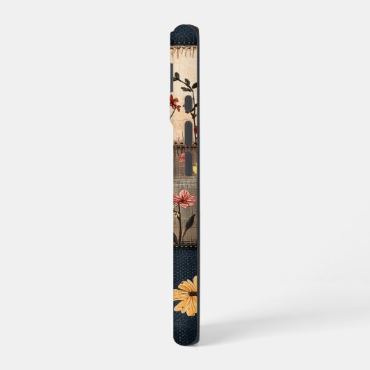 Wildblume Quilt - Kerntelefonfall iPhone 16 Hülle (Linke Seite)