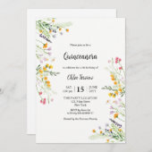 Wildblume Quinceañera Einladung (Vorne/Hinten)