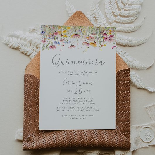 Wildblume Quinceañera Einladung