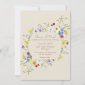 Wildblume Rahmen Frühjahr Einladung Hochzeit (Vorderseite)