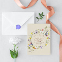 Wildblume Rahmen Frühjahr Einladung Hochzeit