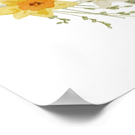 Wildblume Rahmen gelb Kinderdusche Empfang Poster (Ecke)