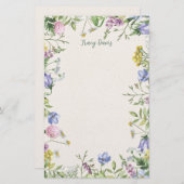 Wildblume Rahmen Personalisiert Stationierung Briefpapier (Vorne/Hinten)