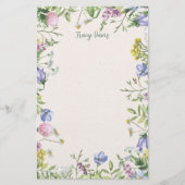 Wildblume Rahmen Personalisiert Stationierung Briefpapier (Vorderseite)