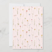 Wildblume Rahmen Pink Babydusche Einladung (Rückseite)