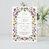 Wildblume Rahmen Rustic Boho Hochzeit RSVP Karte (Stehend Vorderseite)