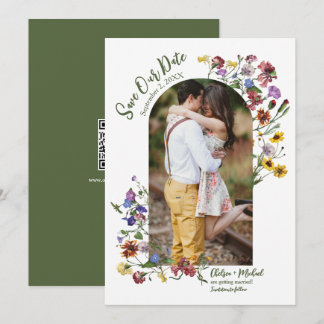 Wildblume Rahmen Rustic Boho Hochzeit Save The Date