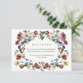 Wildblume Rahmen rustikale Boho Hochzeitsempfehlun Begleitkarte (Stehend Vorderseite)