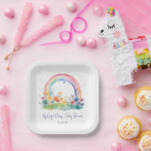 Wildblume Rainbow Baby Girl Dusche Pappteller (Party)