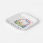Wildblume Rainbow Baby Girl Dusche Pappteller (Gewinkelt)