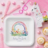 Wildblume Rainbow Baby Mädchen Sprinkle Pappteller (Party)