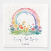 Wildblume Rainbow Baby Mädchen Sprinkle Serviette (Vorderseite)