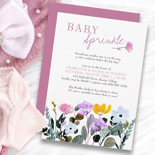 Wildblume Rasen Hübsch Baby Sprinkle Einladung
