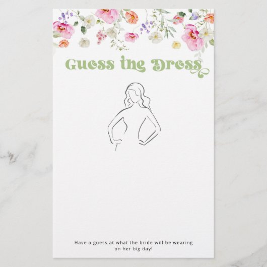 Wildblume Raten Sie das Brautparty-Spiel (Vorderseite)
