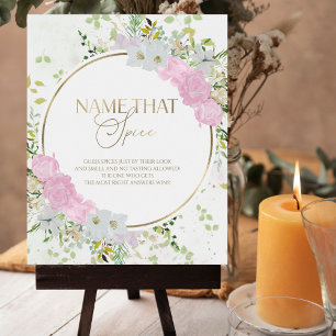 Wildblume Raten Sie das Spice Brautparty Game Sign Poster