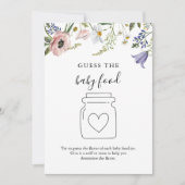 Wildblume Raten Sie die Baby Food Game Card Einladung (Vorderseite)