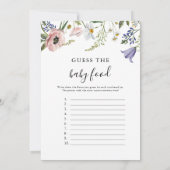 Wildblume Raten Sie die Baby Food Game Card Einladung (Rückseite)