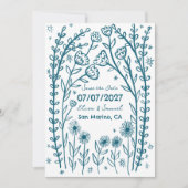 Wildblume Reben Hochzeiten speichern das Datum CUS Save The Date (Vorderseite)