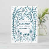 Wildblume Reben Hochzeiten speichern das Datum CUS Save The Date (Stehend Vorderseite)