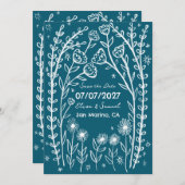 Wildblume Reben Hochzeiten speichern das Datum CUS Save The Date (Vorne/Hinten)