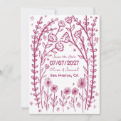 Wildblume Reben Hochzeiten speichern das Datum CUS Save The Date (Vorderseite)