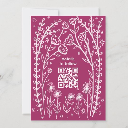 Wildblume Reben Hochzeiten speichern das Datum CUS Save The Date (Rückseite)