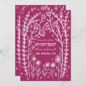 Wildblume Reben Hochzeiten speichern das Datum CUS Save The Date (Vorne/Hinten)