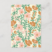 Wildblume Reben Rosa Gedeckter WEDD Begleitkarte (Rückseite)