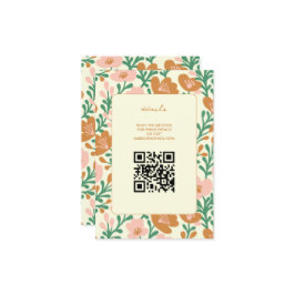 Wildblume Reben Rosa Gedeckter WEDD Begleitkarte