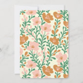 Wildblume Reben Rosa Gedeckter WEDD Einladung (Rückseite)