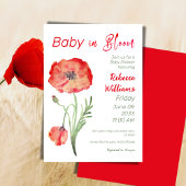Wildblume Red Poppies in Bloom Floral Baby Dusche Einladung