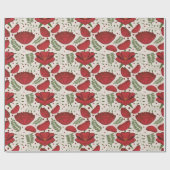 Wildblume Red Poppy Baby Dusche Geschenkpapier (Flach)