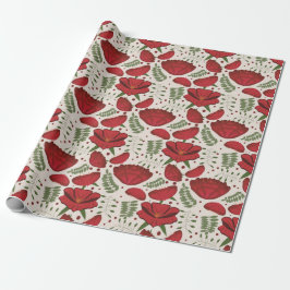 Wildblume Red Poppy Baby Dusche Geschenkpapier