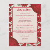 Wildblume Red Poppy Baby Dusche nach Entfernung Postkarte (Vorderseite)