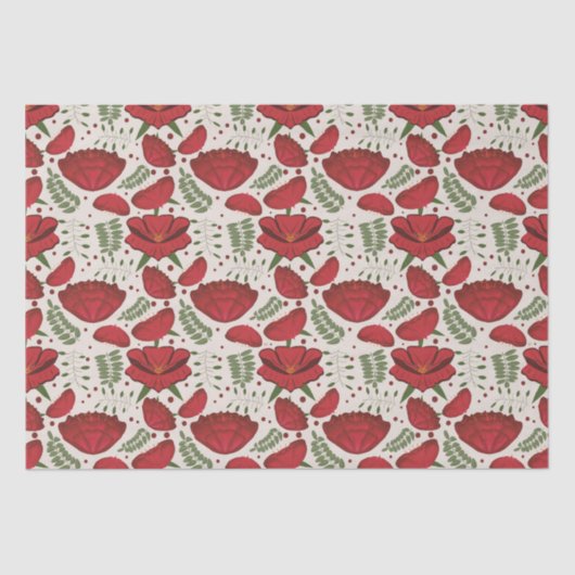 Wildblume Red Poppy Baby Dusche Seidenpapier (Vorderseite)