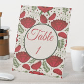 Wildblume Red Poppy Tischnummer Sockelschild (In Situ)