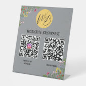 Wildblume Restaurant Menü, Instagram Qr Code Sockelschild (Vorderseite)